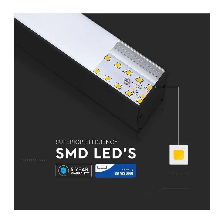 Lustre LED em cabo CHIP SAMSUNG LED/40W/230V 4000K preto