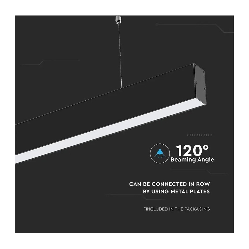 Lustre LED em cabo CHIP SAMSUNG LED/40W/230V 4000K preto