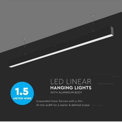 Lustre LED em cabo CHIP SAMSUNG LED/40W/230V 4000K preto