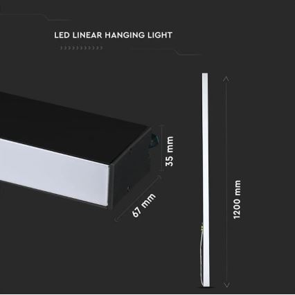 Lustre LED em cabo CHIP SAMSUNG LED/40W/230V 4000K preto