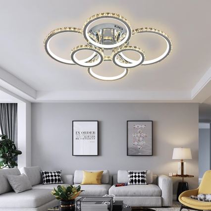 Lustre de teto LED dimmerizável LED/205W/230V 3000-6500K com controlo remoto