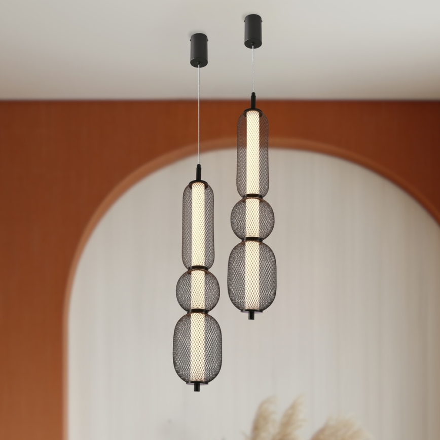 Lustre LED PUMA, pendente, 15W/230V, diâmetro 14 cm, preto