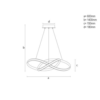 Lustre LED dimerizável suspenso por cabo LED/85W/230V 3000-6500K Ø 60 cm + comando remoto