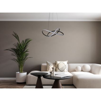 Lustre LED dimerizável suspenso por cabo LED/85W/230V 3000-6500K Ø 60 cm + controlo remoto