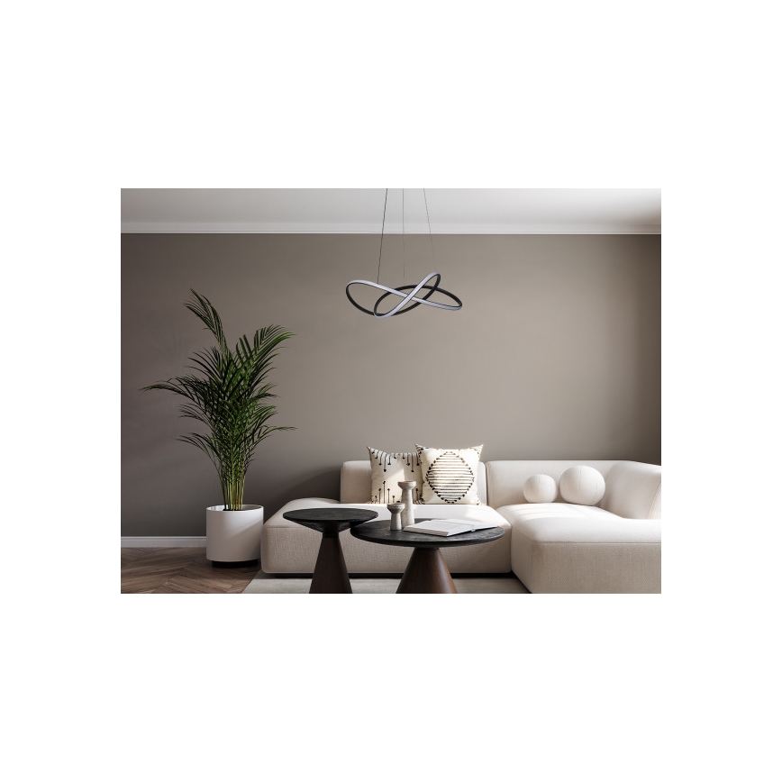 Lustre LED dimerizável suspenso por cabo LED/85W/230V 3000-6500K Ø 60 cm + controlo remoto