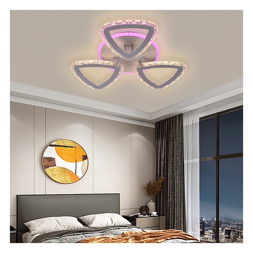 Lustre de teto LED RGB regulável LED/45W/230V 3000-6500K + controlo remoto