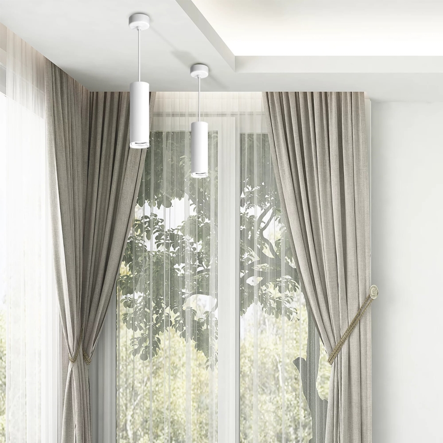 LED RGBW Regulável pendente para casa de banho com cabo TURYN 1xGU10/6,5W/230V 2700-6500K Wi-Fi IP44 branco
