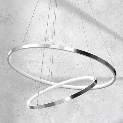 Lustre LED suspenso em cabo ROTONDA LED/51W/230V cromo brilhante