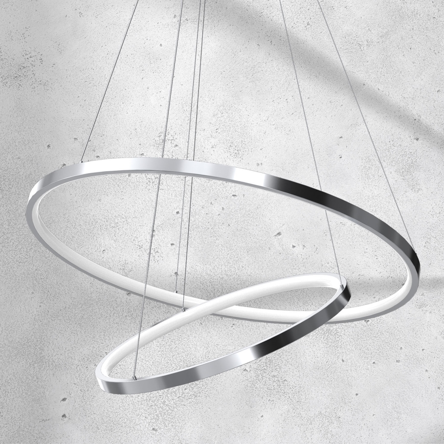 Lustre LED suspenso em cabo ROTONDA LED/51W/230V cromo brilhante