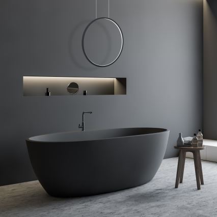 Lustre LED suspenso SATURNO LED/28W/230V diâmetro 50 cm IP44 antracite