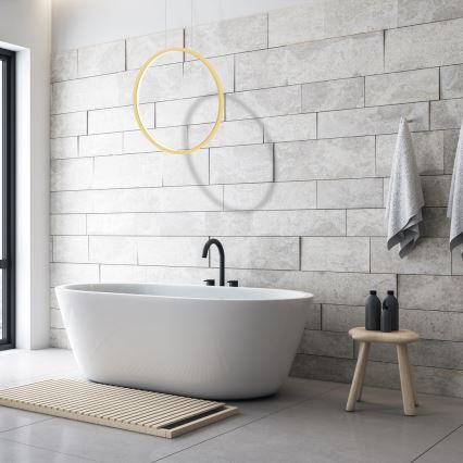 Lustre LED suspenso SATURNO LED/28W/230V diâmetro 50 cm IP44 dourado