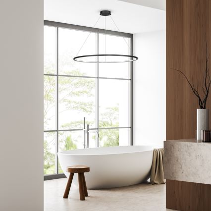 Lustre LED suspenso SATURNO LED/65W/230V diâmetro 120 cm IP44 antracite