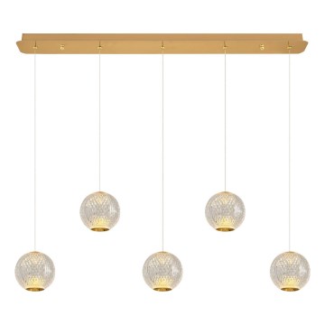 Lustre LED suspenso CREMONA 5xLED/5W/230V 3000K dourado