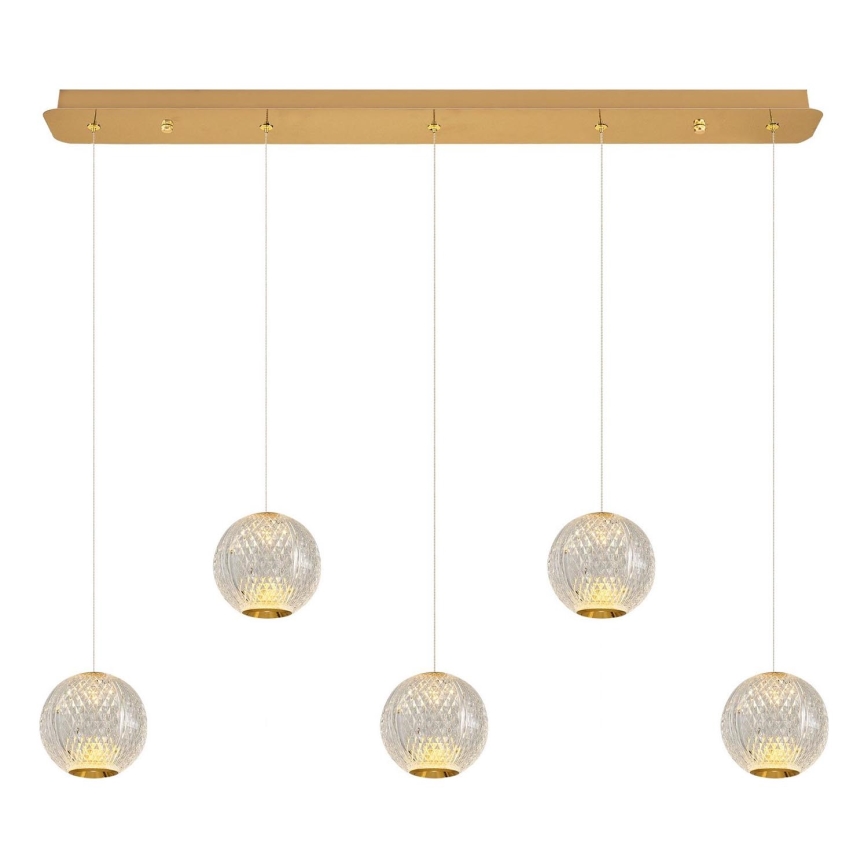 Lustre LED suspenso CREMONA 5xLED/5W/230V 3000K dourado