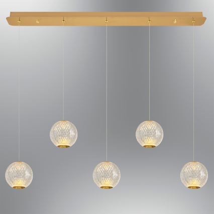 Lustre LED suspenso CREMONA 5xLED/5W/230V 3000K dourado