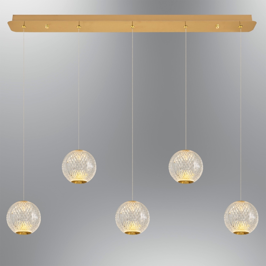 Lustre LED suspenso CREMONA 5xLED/5W/230V 3000K dourado