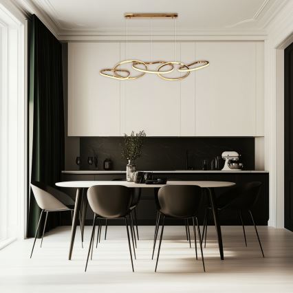 Lustre LED suspenso em cabo ANNELI LED/45W/230V 125 cm dourado