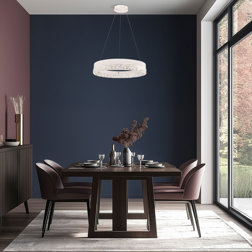 Lustre LED suspenso FROZI LED/32W/230V diâmetro 50 cm branco