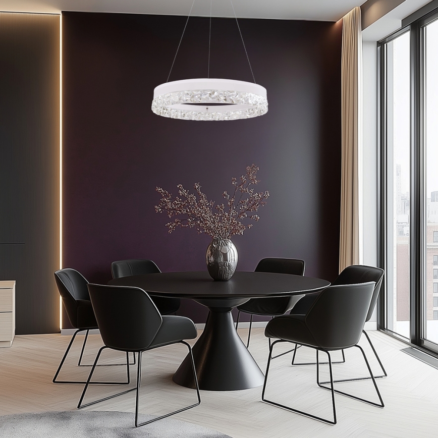 Lustre LED suspenso FROZI LED/32W/230V diâmetro 50 cm branco