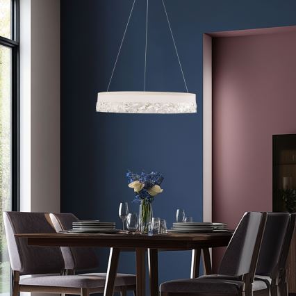 Lustre LED suspenso FROZI LED/32W/230V diâmetro 50 cm branco