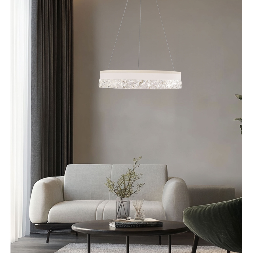 Lustre LED suspenso FROZI LED/32W/230V diâmetro 50 cm branco