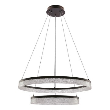 Lustre LED suspenso FROZI LED/38W/230V diâmetro 60 cm preto