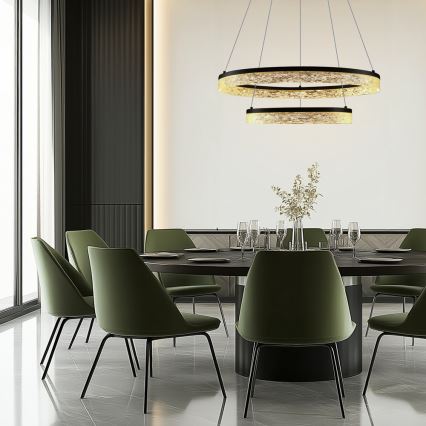 Lustre LED suspenso FROZI LED/38W/230V diâmetro 60 cm preto