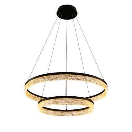 Lustre LED suspenso FROZI LED/38W/230V diâmetro 60 cm preto