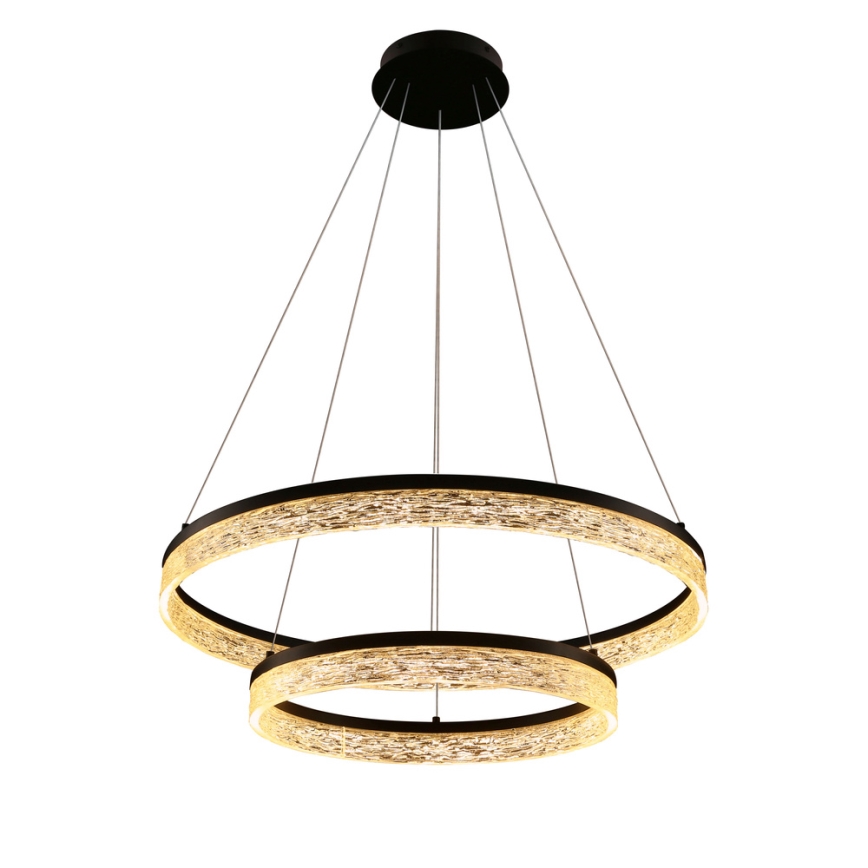 Lustre LED suspenso FROZI LED/38W/230V diâmetro 60 cm preto