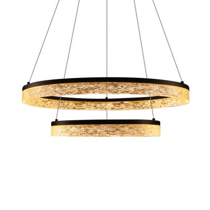 Lustre LED suspenso FROZI LED/38W/230V diâmetro 60 cm preto