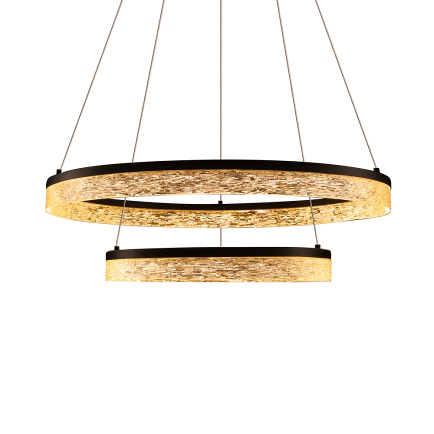 Lustre LED suspenso FROZI LED/38W/230V diâmetro 60 cm preto