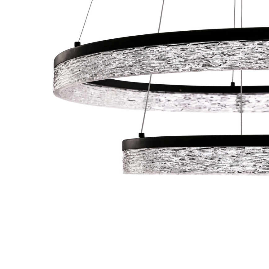 Lustre LED suspenso FROZI LED/38W/230V diâmetro 60 cm preto