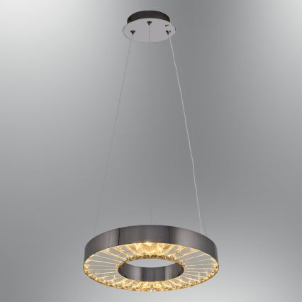 Lustre LED suspenso JESI LED/35W/230V 3000K diâmetro 40 cm prateado