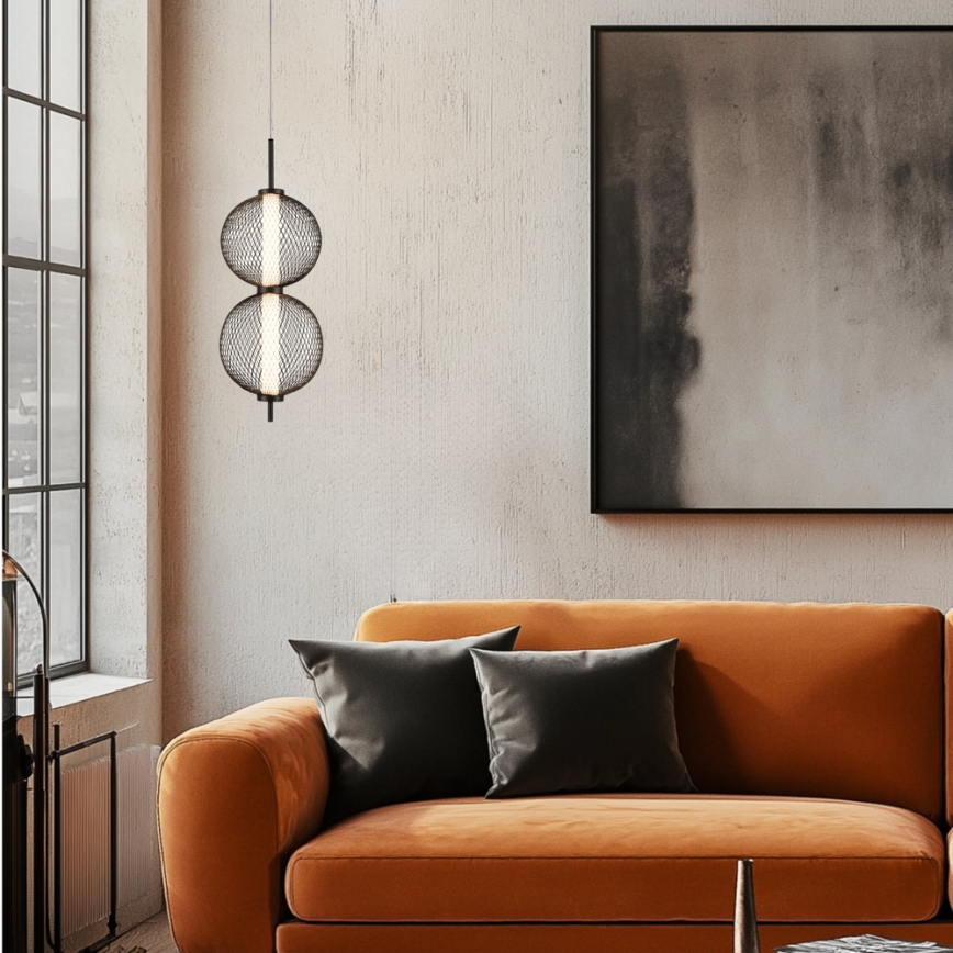 Lustre LED suspenso por cabo PUMA LED/10W/230V Ø 14 cm preto