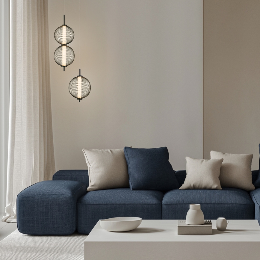 Lustre LED suspenso por cabo PUMA LED/10W/230V Ø 14 cm preto