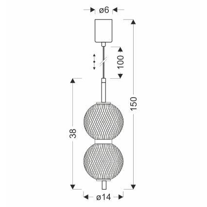Lustre LED suspenso por cabo PUMA LED/10W/230V Ø 14 cm preto