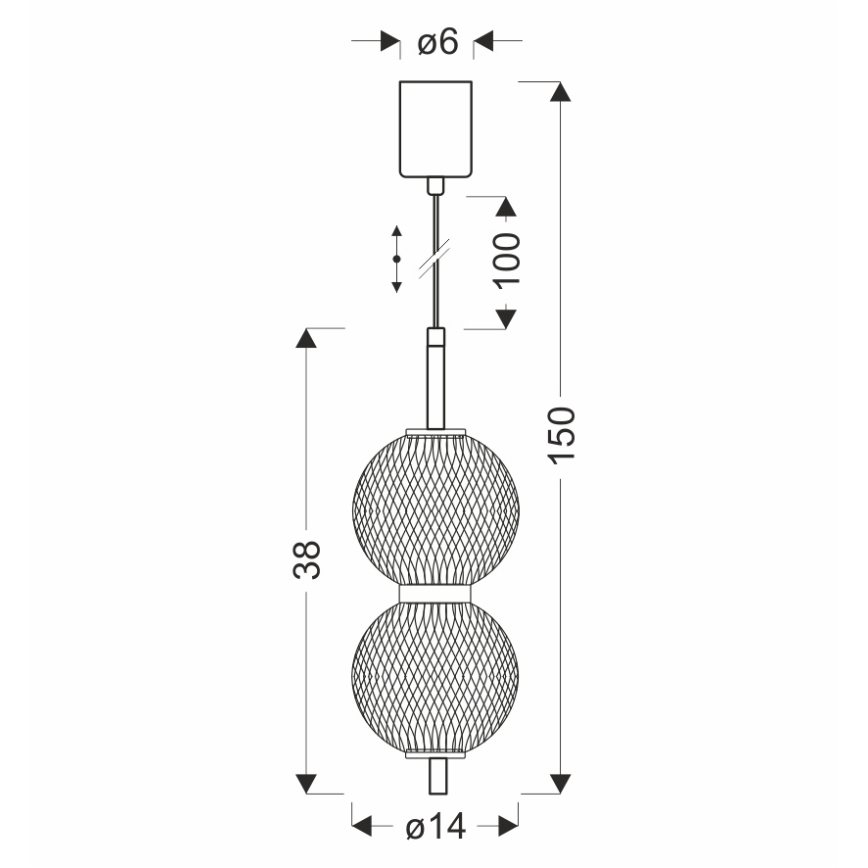 Lustre LED suspenso por cabo PUMA LED/10W/230V Ø 14 cm preto