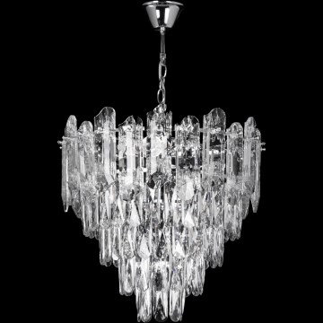 Lustre LED suspenso por corrente 7xE27/60W/230V + 4xLED/6W Ø 40 cm cromado brilhante
