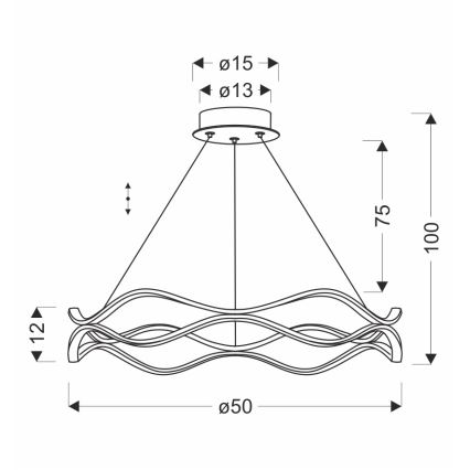 Lustre LED suspenso VAVE LED/28W/230V ouro rose