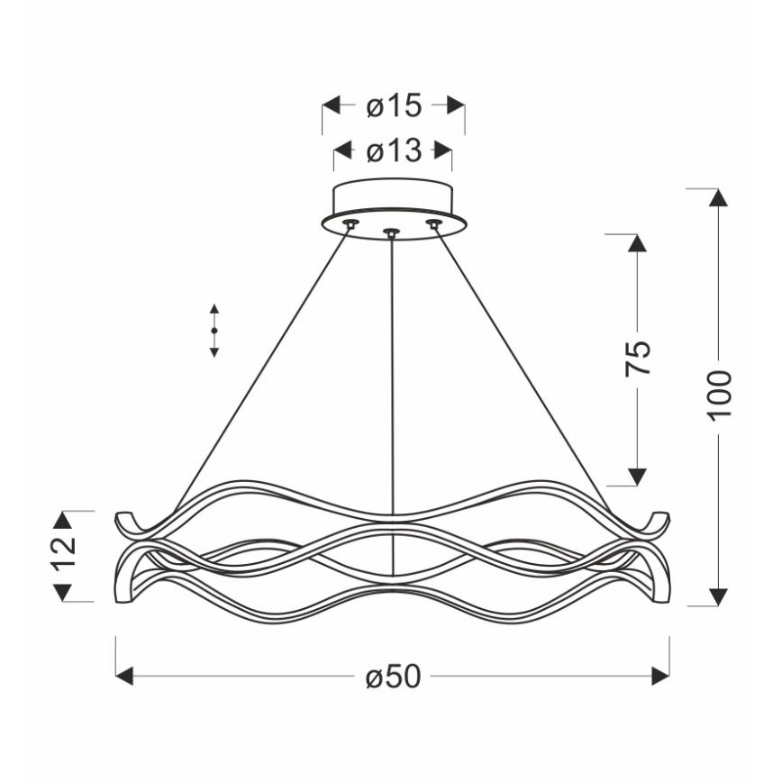 Lustre LED suspenso VAVE LED/28W/230V ouro rose