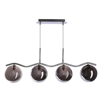 Lustre LUMOS suspenso por cabo 4xG9/20W/230V preto fumê