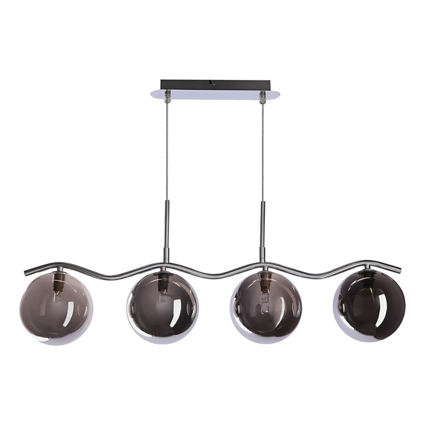 Lustre LUMOS suspenso por cabo 4xG9/20W/230V preto fumê