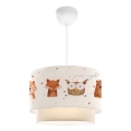 Lustre para crianças CANDY 1xE27/40W/230V branco/castanho