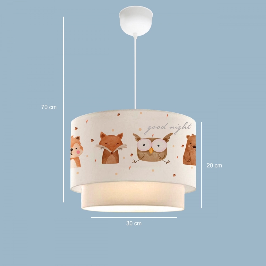 Lustre para crianças CANDY 1xE27/40W/230V branco/castanho