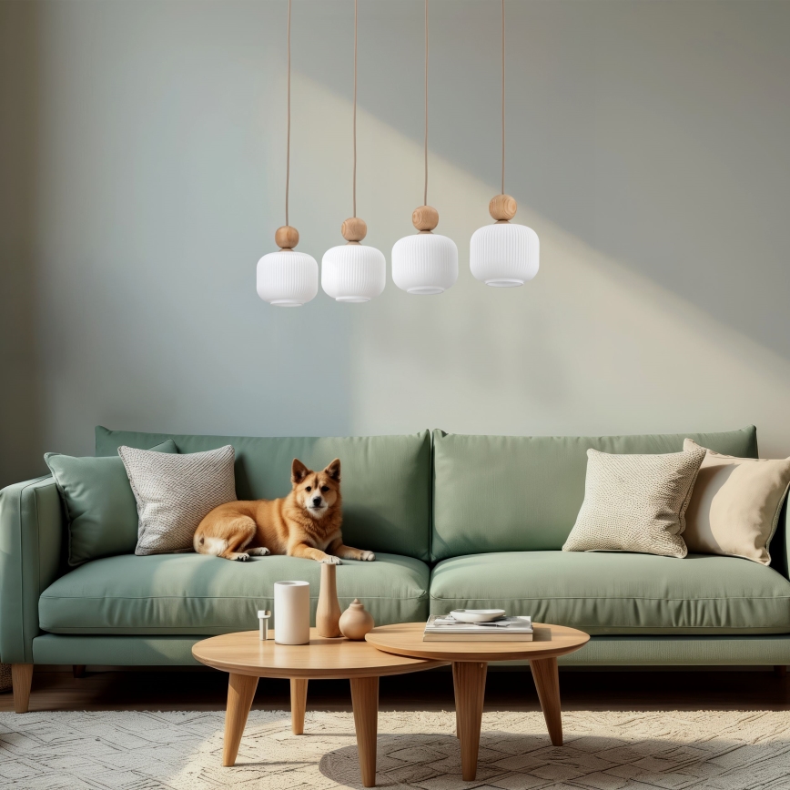 Lustre pendente BALLO com cabo 4xE14/10W/230V bege