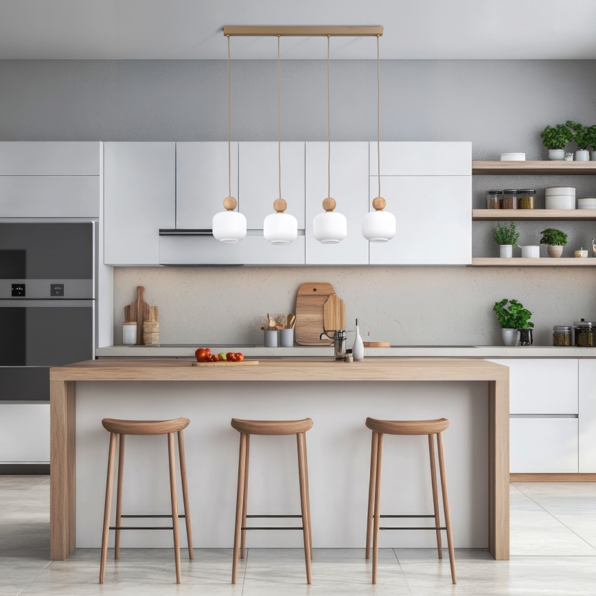 Lustre pendente BALLO com cabo 4xE14/10W/230V bege