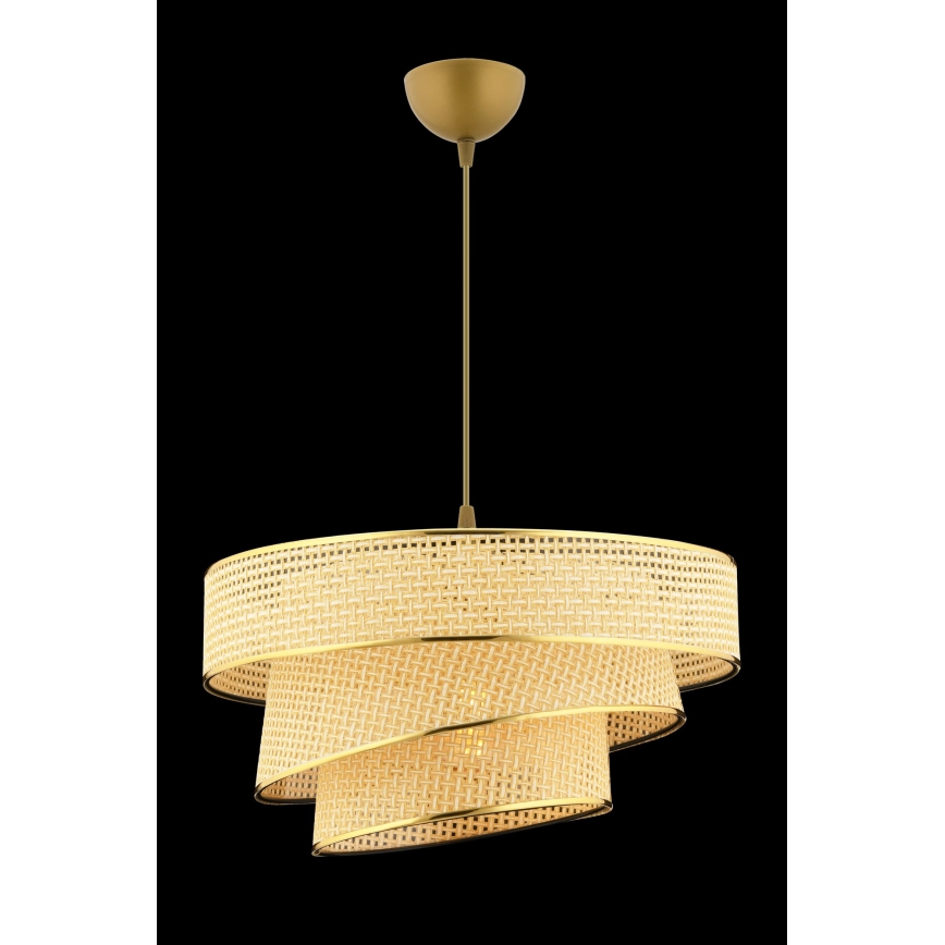 Lustre pendente com cabo COUPER 1xE27/60W/230V bege/dourado