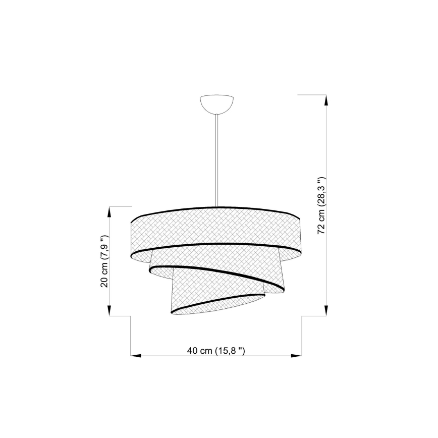Lustre pendente com cabo COUPER 1xE27/60W/230V bege/dourado