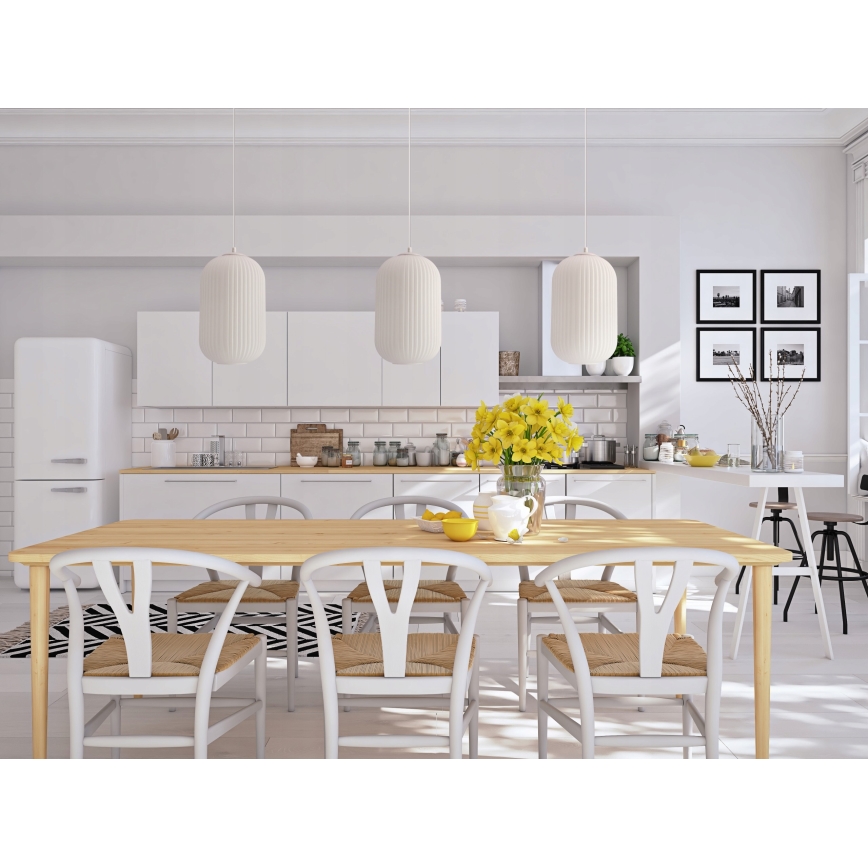 Lustre pendente com cabo CRESTO 1xE27/40W/230V branco