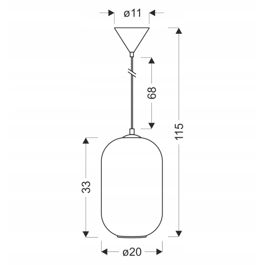 Lustre pendente com cabo CRESTO 1xE27/40W/230V branco